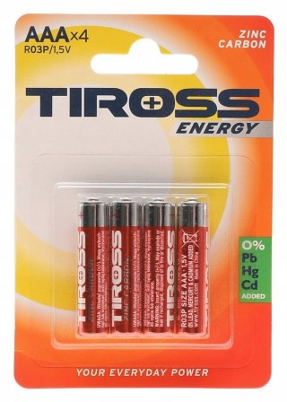 Bateria AAA R3 Mały Paluszek Tiross Cynkowo Węglowa 4 szt.