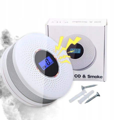 Czujnik Czadu Detektor Tlenku Węgla Dymu SAFE2000 LCD Detektor CO2 2w1