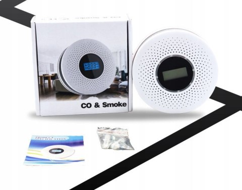 Czujnik Czadu Detektor Tlenku Węgla Dymu SAFE2000 LCD Detektor CO2 2w1