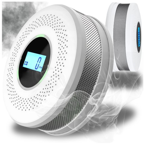 Czujnik Czadu Detektor Tlenku Węgla Dymu SAFE2000 LCD Detektor CO2 2w1