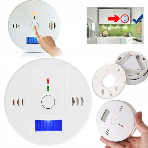 Czujnik Czadu LCD Certyfikowany Biały