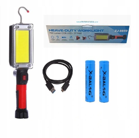 LAMPA LATARKA WARSZTATOWA LED COB AKUMULATOR 700lm