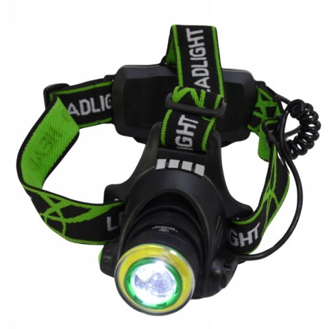 LATARKA MOCNA WODOODPORNA LED CZOŁÓWKA XML T6 RING COB ZOOM 800M