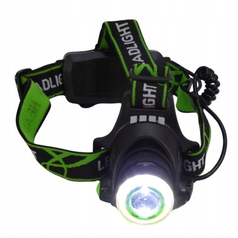 LATARKA MOCNA WODOODPORNA LED CZOŁÓWKA XML T6 RING COB ZOOM 800M