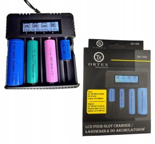 Ładowarka aku ORTEX Germany z wyświetlaczem LCD 4 SLOT 18650 26650 16340