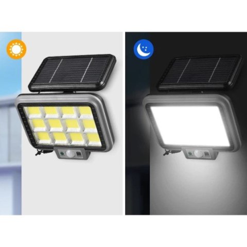 Lampa uliczna LAMPA SOLARNA 144 COB W 2600 lm PRZEWÓD 5M CZUJNIK RUCHU