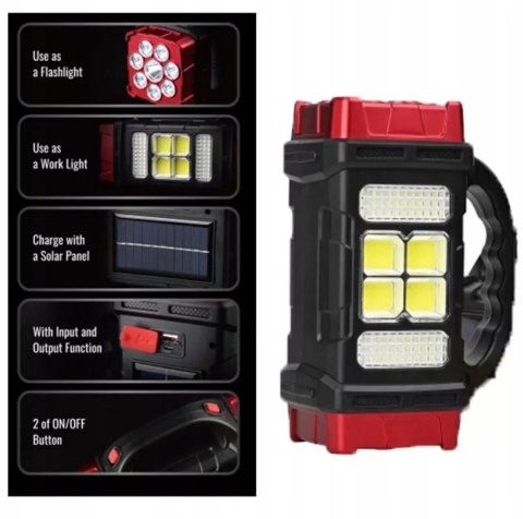 Latarka reflektor szperacz powerbank 38W HURRY-BOLT 100 lm LED COB 2400mAh