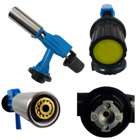 Mini Palnik żeliwny gazowy Blow Torch Flame Gun niebieski wytrzymały mocny