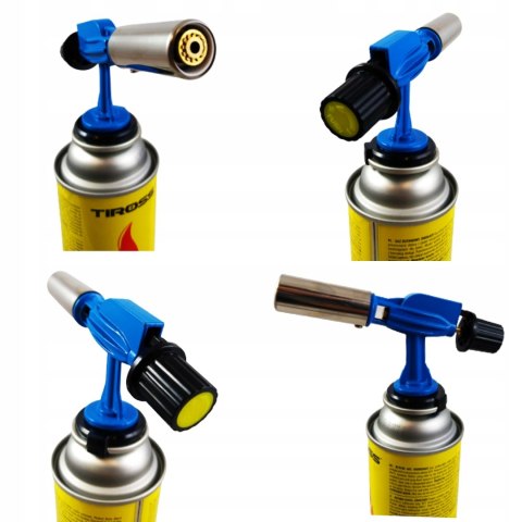 Mini Palnik żeliwny gazowy Blow Torch Flame Gun niebieski wytrzymały mocny
