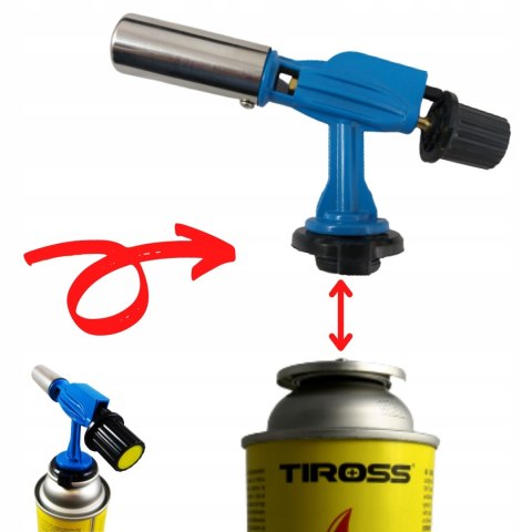 Mini Palnik żeliwny gazowy Blow Torch Flame Gun niebieski wytrzymały mocny