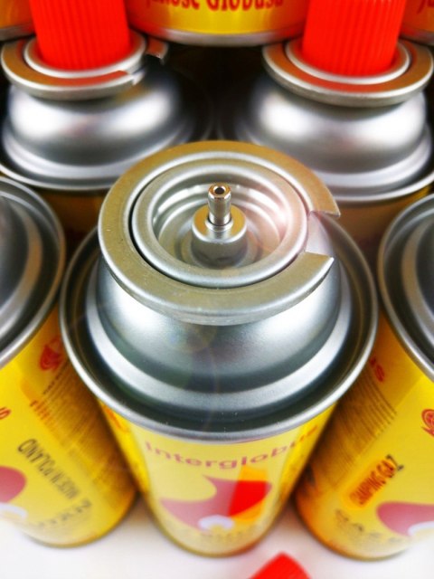 Palnik Gazowy Na Kartusze Żeliwny Niebieski + 4 szt Gaz Kartusz