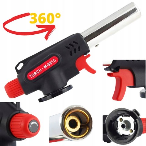 Palnik Gazowy Wielozadaniowy Lutownica 360° Na Kartusz Gaz 4szt.