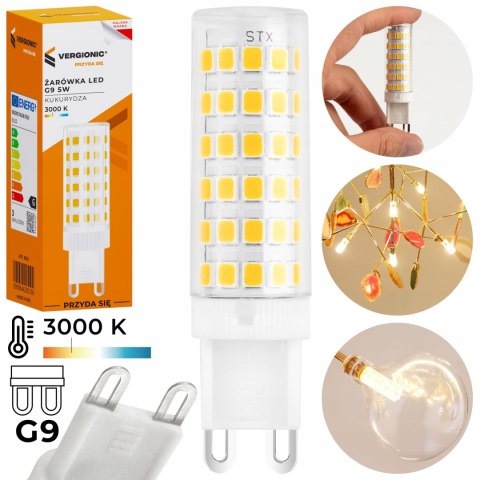 Żarówka LED G9 KUKURYDZA SMD G9 240LM 3000K VERGIONIC BIAŁY CIEPŁY