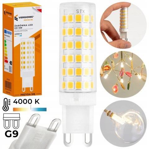 Żarówka LED SMD G9 4000K VERGIONIC biały neutralny super jakość