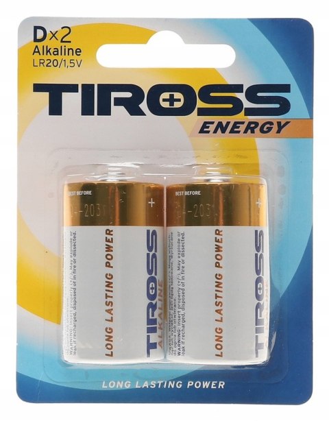 Bateria R20 1,5V Alkaliczna Tiross 2 szt.