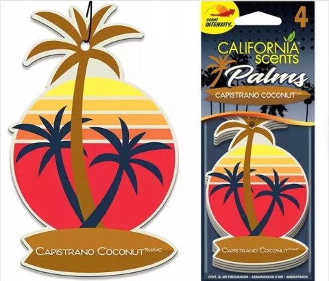 California Scents CAPISTRANO COCONUT KOKOS ZAWIESZKA ZAPACH DO SAMOCHODU 4x