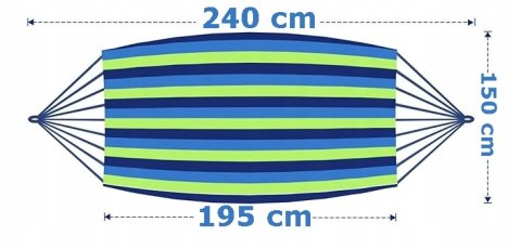 HAMAK OGRODOWY DWUOSOBOWY XXL 260x150 2 Osobowy Turystyczny Z DRĄŻKIEM DUŻY