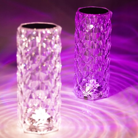 LAMPKA BIURKOWA LED KRYSZTAŁOWA DIAMENTOWA RGB DOTYKOWA + PILOT USB