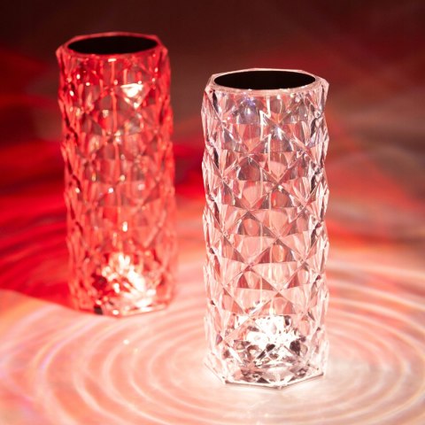 LAMPKA BIURKOWA LED KRYSZTAŁOWA DIAMENTOWA RGB DOTYKOWA + PILOT USB
