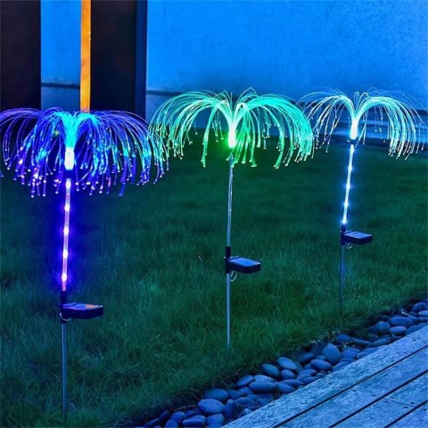 LAMPKA SOLARNA MEDUZA LED MULTIKOLOR WBIJANA LAMPA ŚWIATŁOWÓD JELLYFISH 2sz