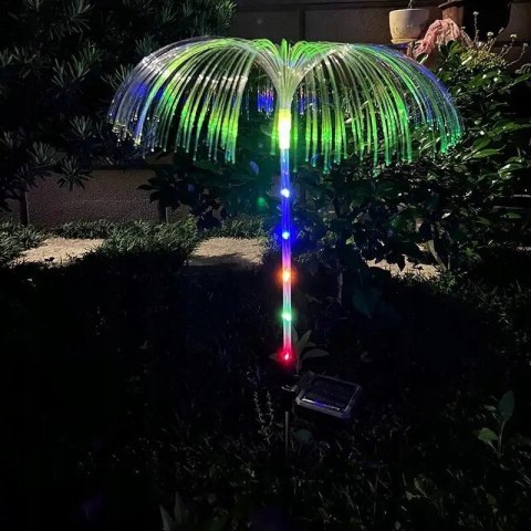 LAMPKA SOLARNA MEDUZA LED MULTIKOLOR WBIJANA LAMPA ŚWIATŁOWÓD JELLYFISH 2sz