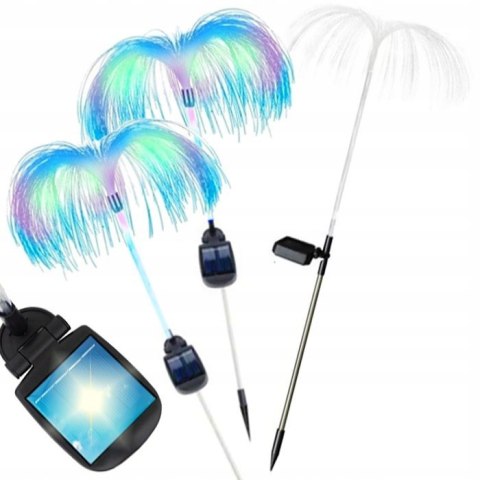 LAMPKA SOLARNA MEDUZA LED MULTIKOLOR WBIJANA LAMPA ŚWIATŁOWÓD JELLYFISH 2sz