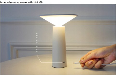 Lampka nocna MINI I biały regulacja światła kąta świecenia ruchoma głowica