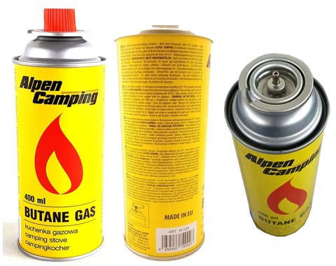 Mini palnik gazowy + 4 x KARTUSZ GAZ NABOJE GAZOWE NABÓJ ALPEN CAMPING 227G