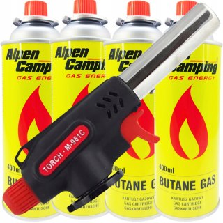 Palnik gazowy Palnik CAMP PRO FIRE GUN x 4 Butla Alpen 1300 W