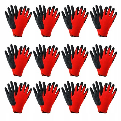 Rękawice Robocze Rękawiczki robocze Verken RED LATEX rozmiar 10 - L 12 par