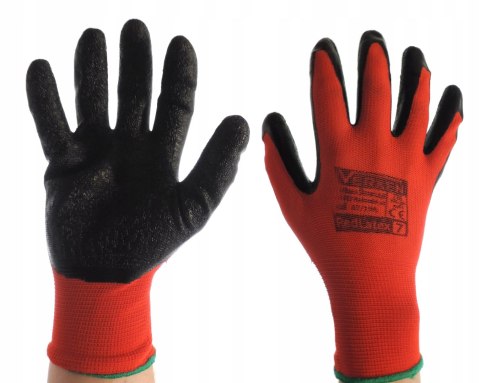 Rękawice robocze Rękawiczki robocze Verken RED LATEX rozmiar 7 - S 12 par