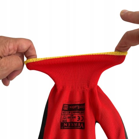 Rękawice robocze Rękawiczki robocze Verken RED LATEX rozmiar 7 - S 12 par