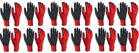 Rękawice robocze Rękawiczki robocze Verken Red Latex rozmiar 8 - M 12 par