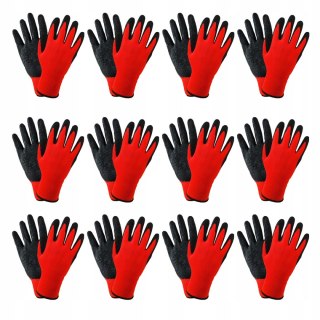 Rękawice robocze rękawiczki robocze Verken RED LATEX rozmiar 9 - L 12 par