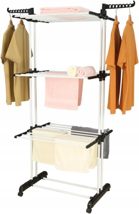 Suszarka na Pranie Stojąca Pionowa na Ubrania i Bieliznę Duża Biała