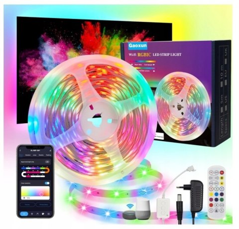 Taśma LED RGBIC STEROWANA Wi-Fi Bluetooth 5m 24W 12V DC
