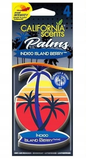 ZAPACH DO SAMOCHODU CHOINKA California Scents Indigo Zawieszka do auta 4PCS