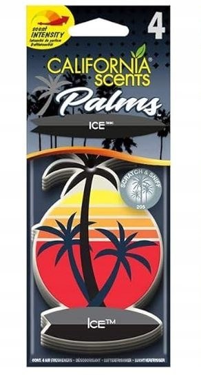 Zapach do auta choinka zawieszka intensywny CALIFORNIA SCENTS ICE 4 sztuki