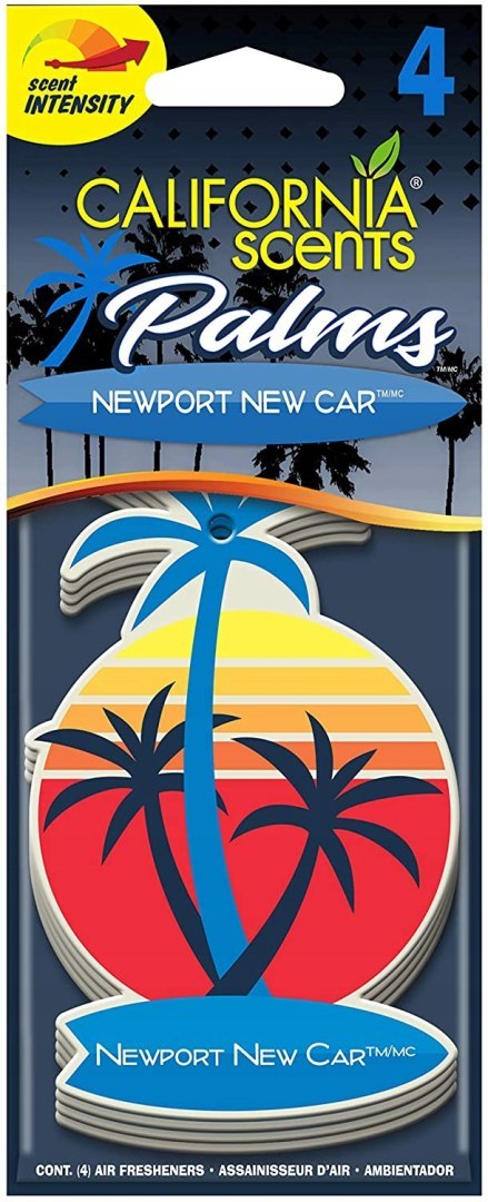 Zapach do samochodu zawieszka California Scents NEWPORT NEW CAR super 4 szt