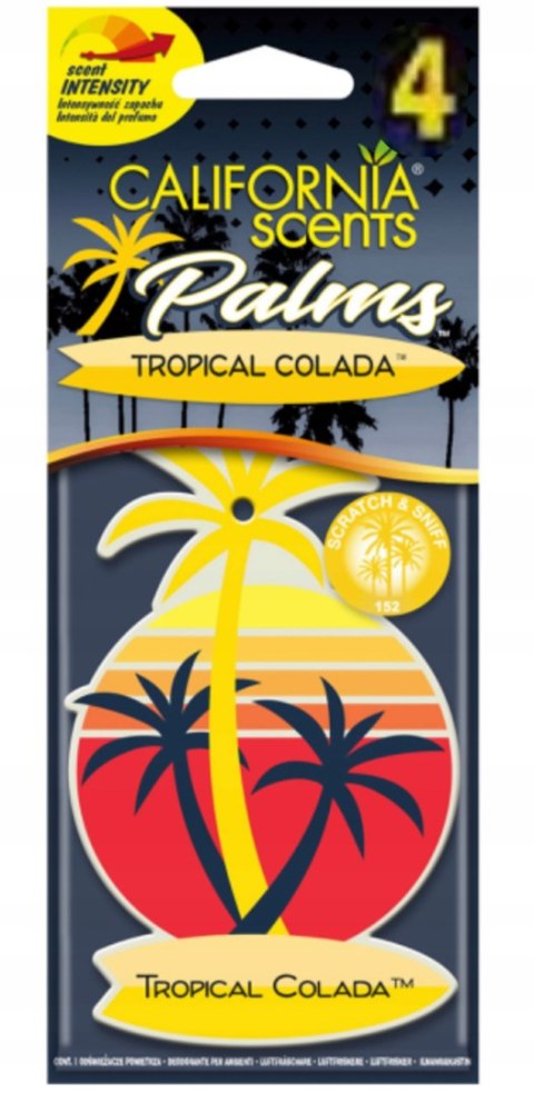 Zawieszka do auta super zapach intensywny California Scents-Tropical Colada