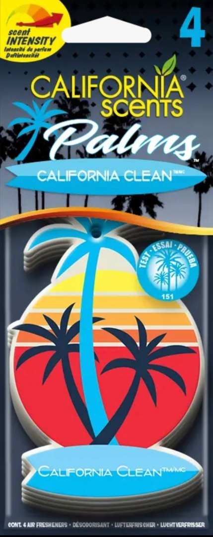 Zawieszka do auta zapach intensywny California Scents CALIFORNIA CLEAN 4szt