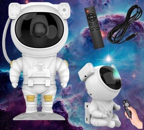 ASTRONAUTA LAMPKA NOCNA PROJEKTOR GWIAZD RZUTNIK DLA DZIECI + PILOT