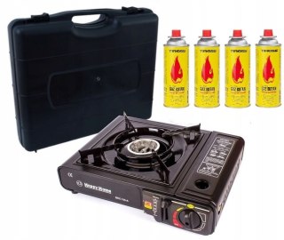 CampRaf KUCHENKA TURYSTYCZNA GAZOWA NA KARTUSZE + 4 GAZ KARTUSZ SUPER MOC