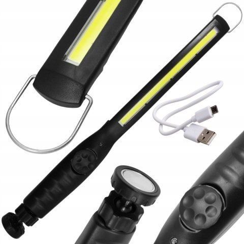 LAMPA WARSZTATOWA LATARKA LED COB 900 LUMENÓW USB MAGNES