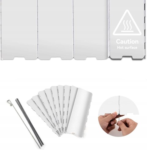 OSŁONA PRZECIWWIATROWA DO KUCHENKI PALNIKA PODRÓŻNA ALUMINIUM SKŁADANA